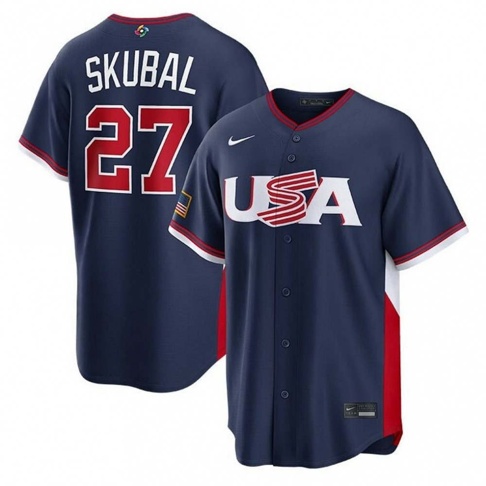 Tarik Skubal USA Baseball 2026 World Baseball Classic Road Stadium Jersey - Navy-Pro Kit Vault | Brand New 26/27 Sports Jerseys